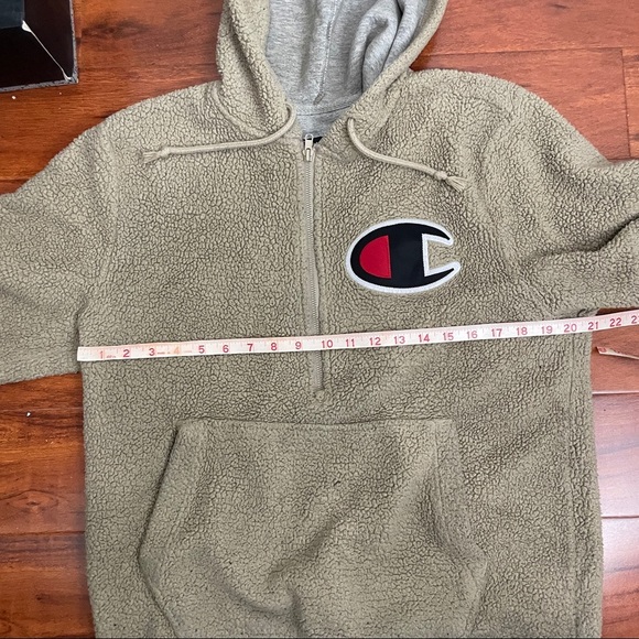 Champion Sherpa Style Pullover Jacket Size Medium - Picture 7 of 9